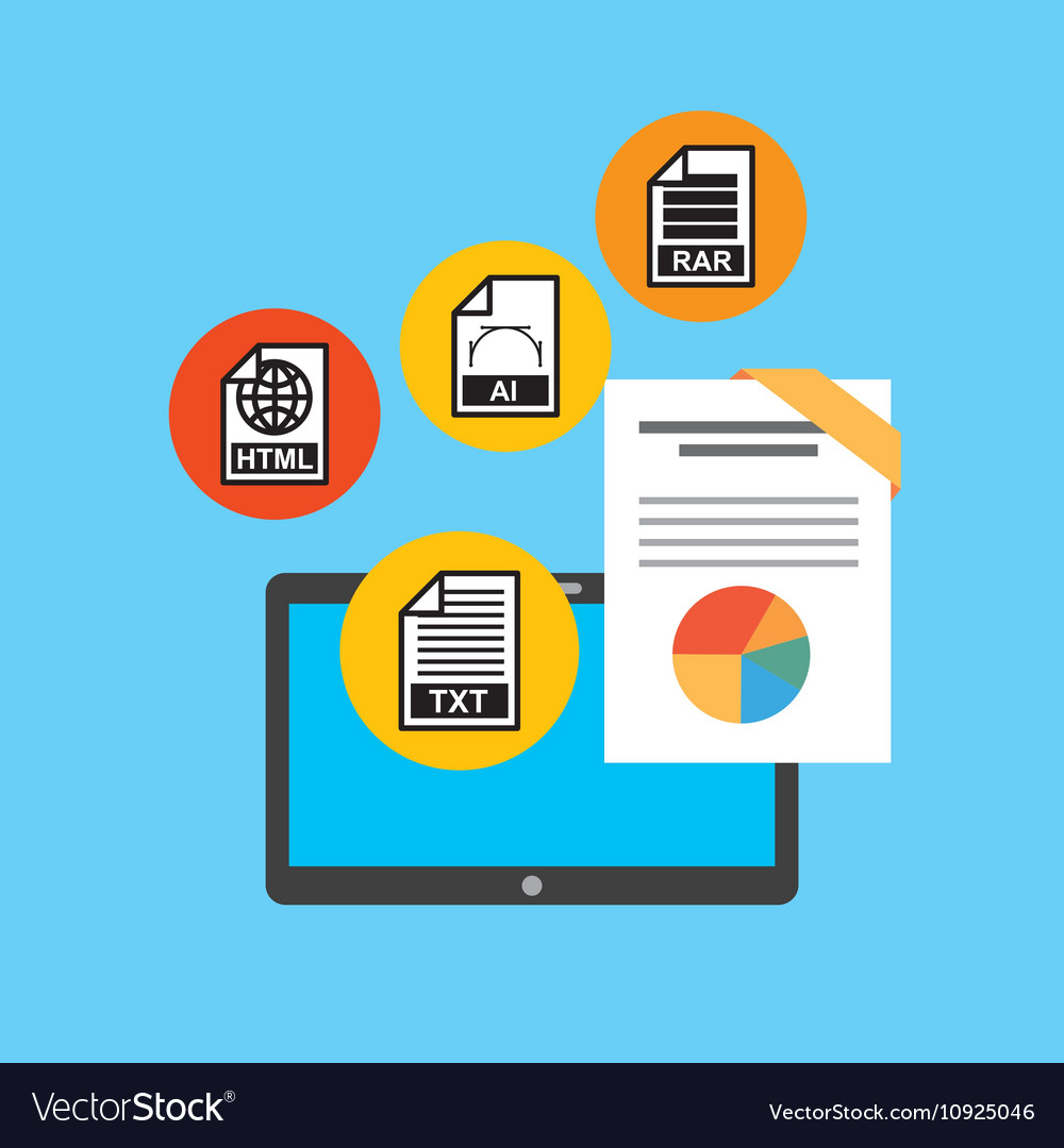 Management of electronic formats Royalty Free Vector Image