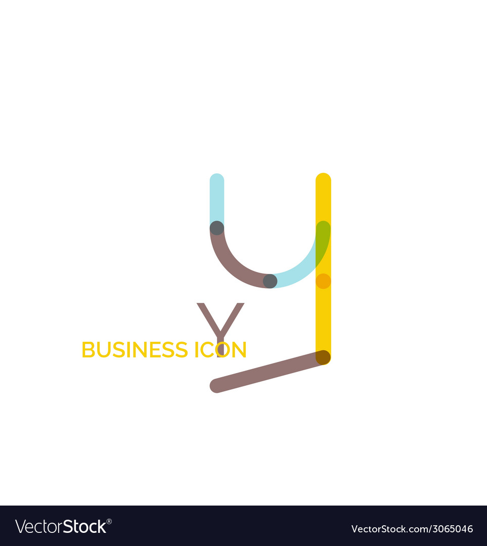 Minimal line font design letter y