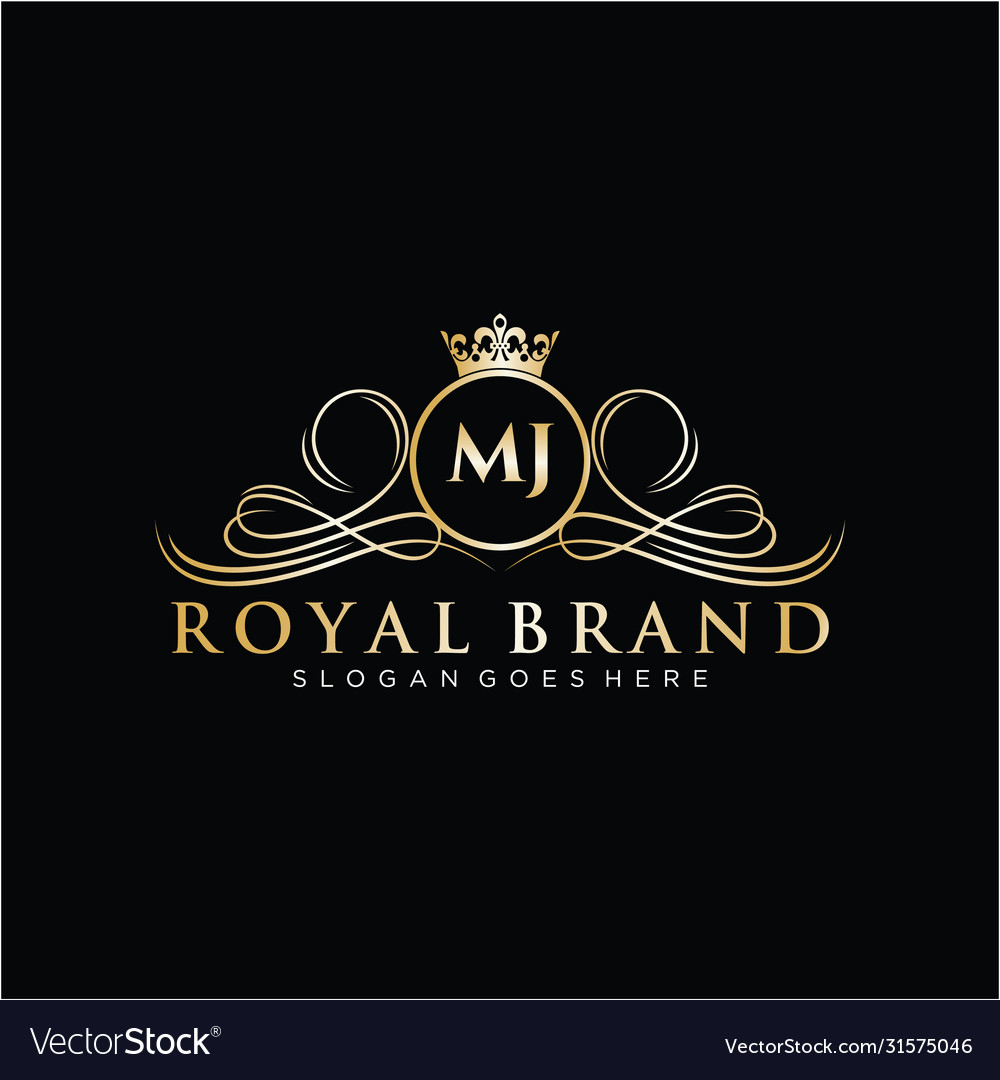 Mj letter initial luxurious brand logo template Vector Image