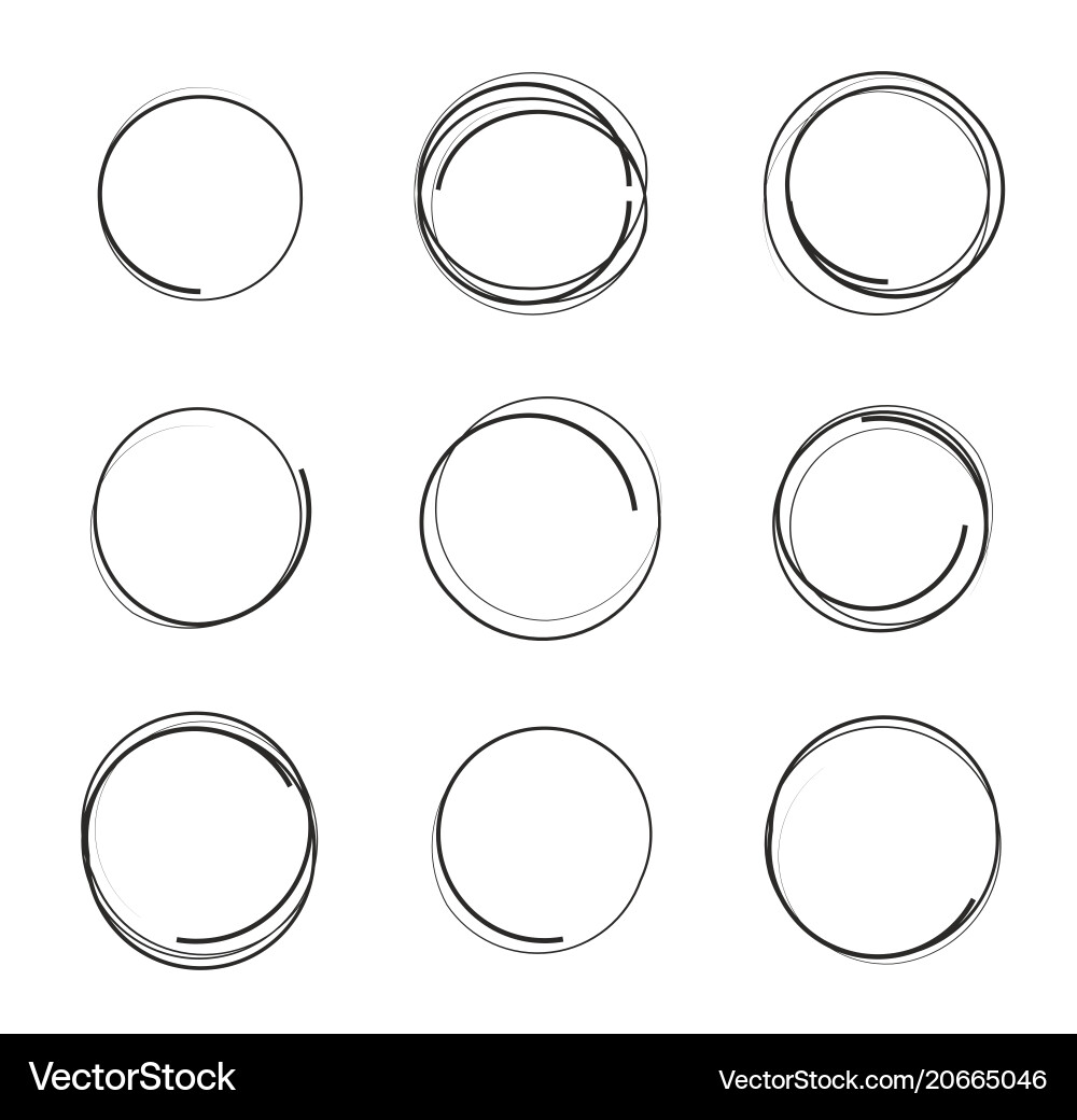 Set hand drawn scribble Royalty Free Vector Image