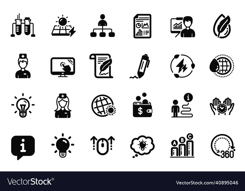 Set of science icons related to safe time