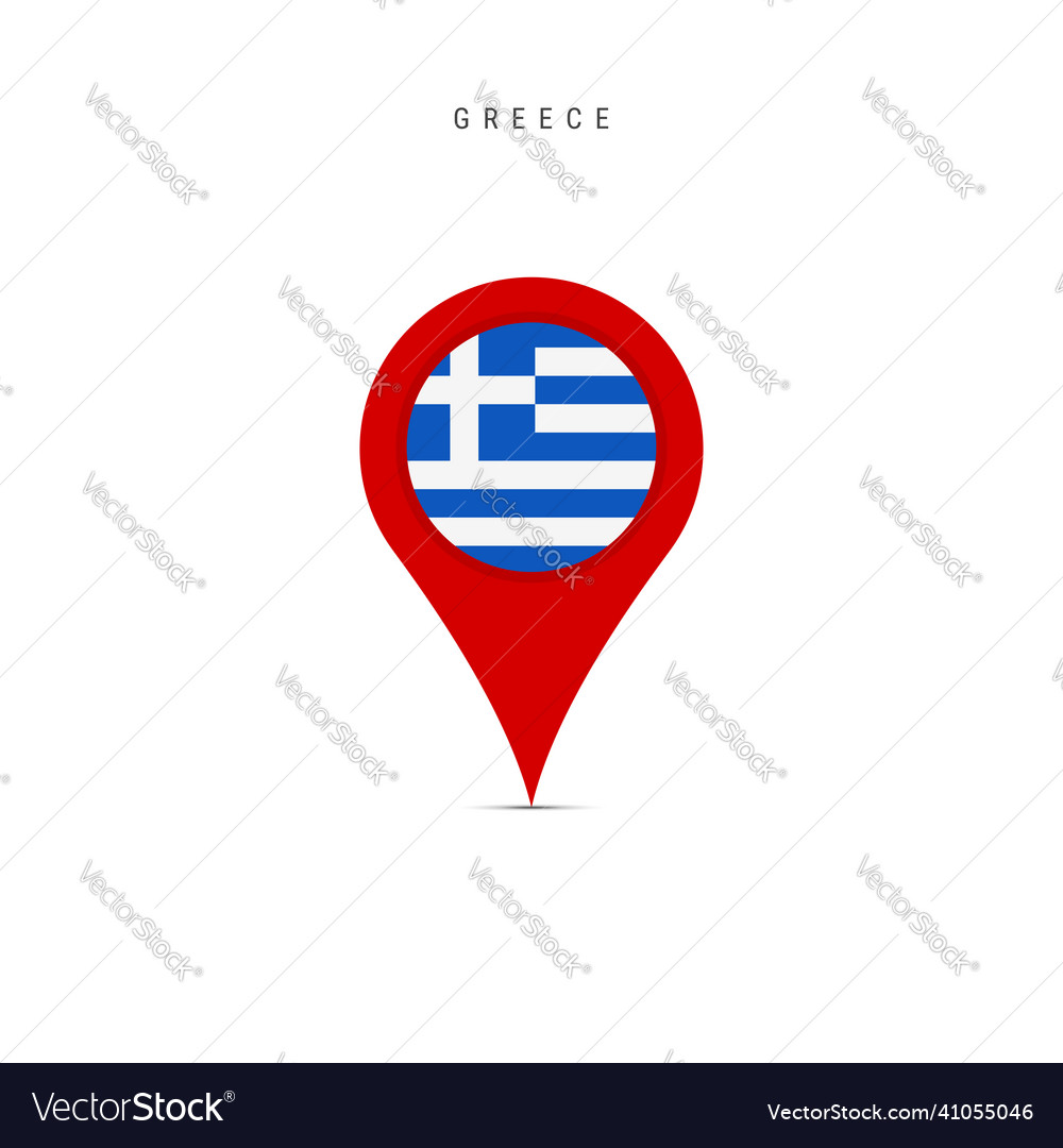 Teardrop map marker with flag of greece flat vector image Teardrop map marker with flag of greece flat