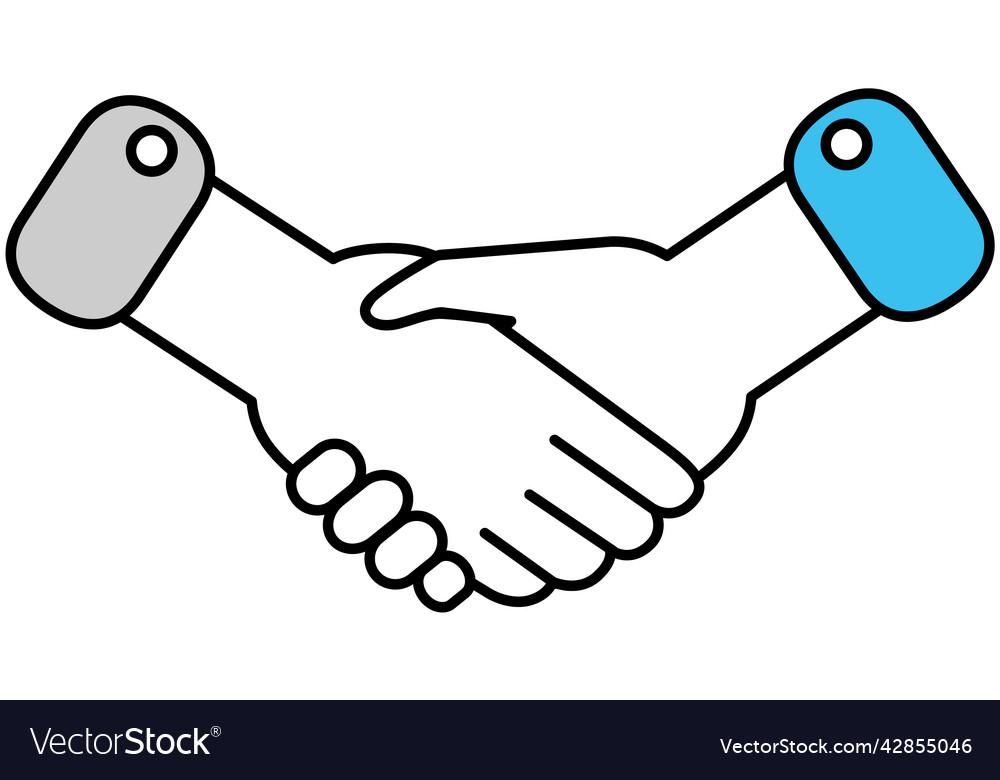 Vertrauen Symbol Handshake Zeichen mit Schild