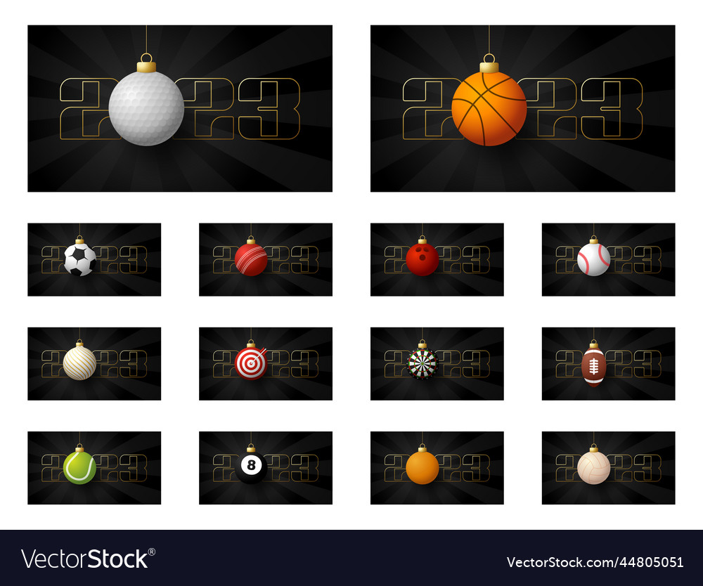 2023 new year and christmas sport banner set