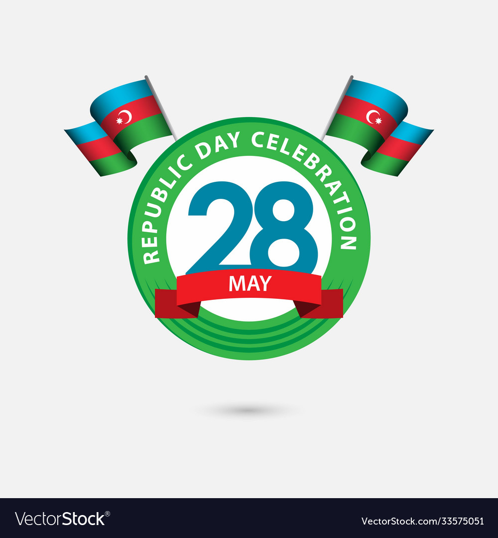 28 year azerbaijan republic day celebration Vector Image