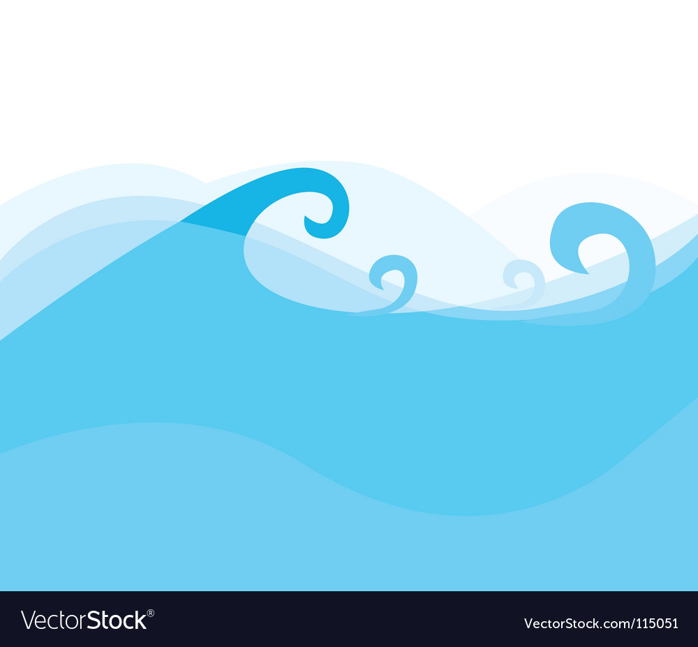 Blue waves Royalty Free Vector Image - VectorStock