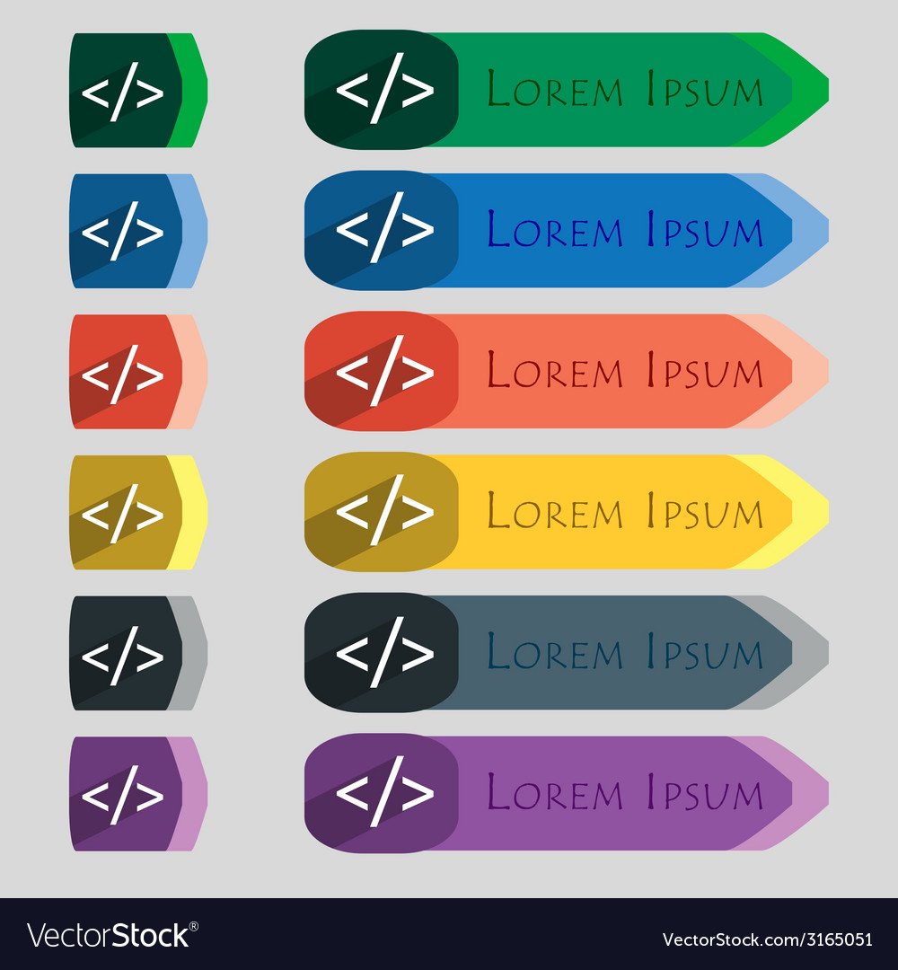 Code sign icon programming language symbol set Vector Image