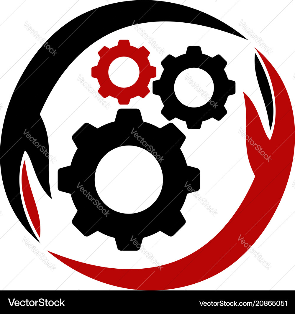 Gear solution logo design template Royalty Free Vector Image