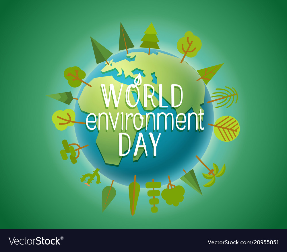 Happy World Environment Day Card Concept Vector Image