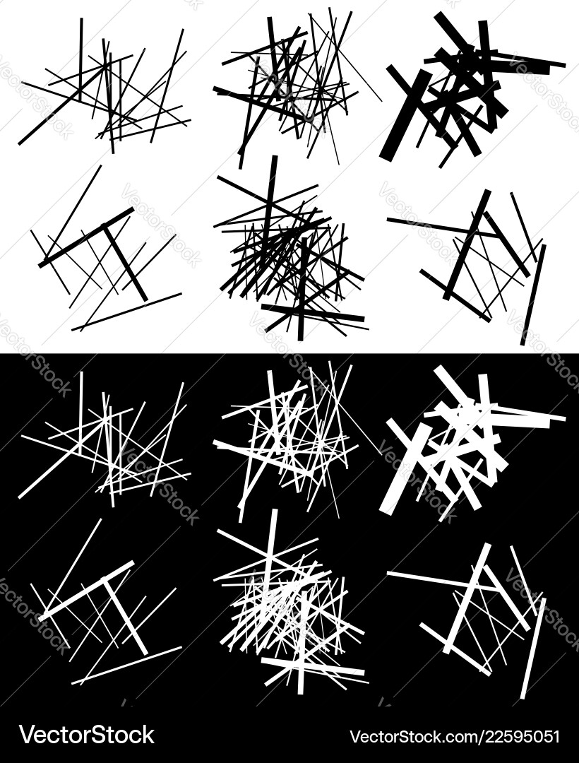 Set of abstract geometric elements with lines Vector Image