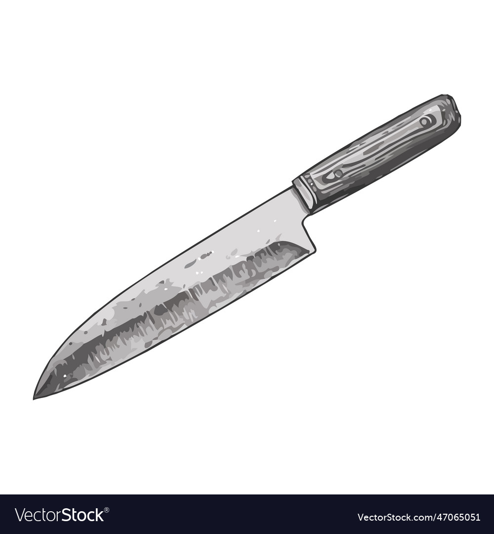 Sharp steel blade metallic handle cutting danger Vector Image