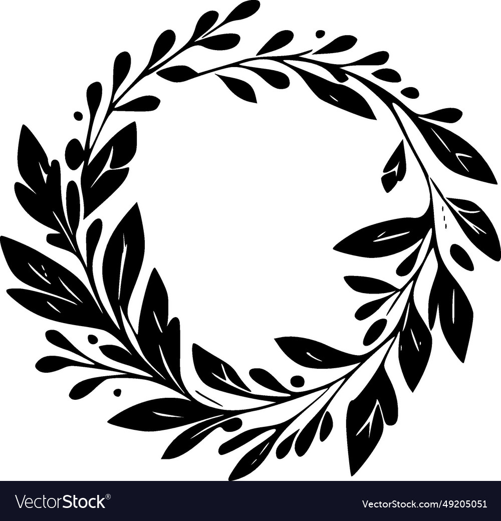 Wreath - black and white isolated icon Royalty Free Vector
