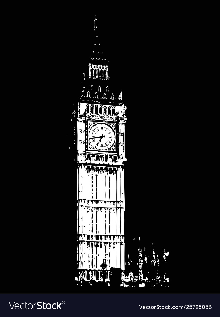 Big ben - sketch hand drawn