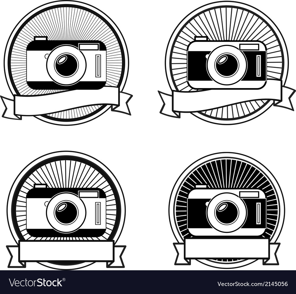 Black and white camera stamps