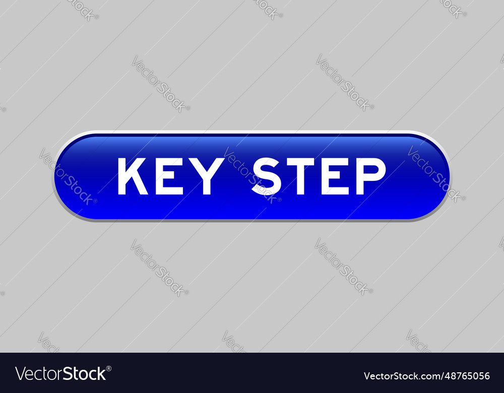 Blue color capsule shape button with word key vector image Blue color capsule shape button with word key