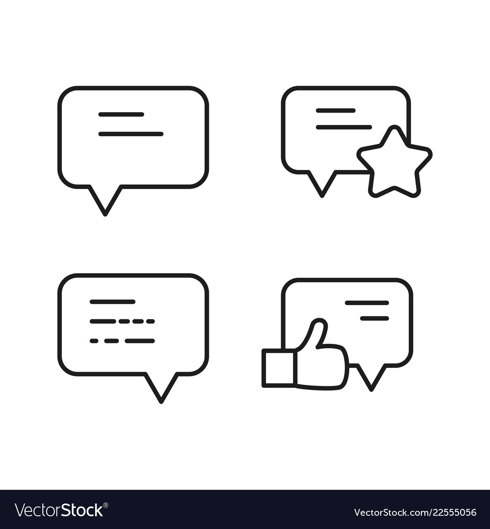 Comment rating and like icons set vector image Comment rating and like icons set
