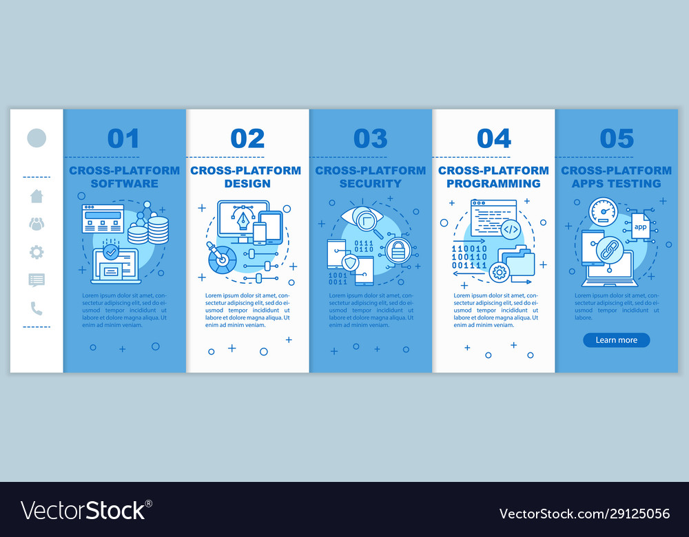 Cross platform development onboarding mobile web vector image Cross platform development onboarding mobile web