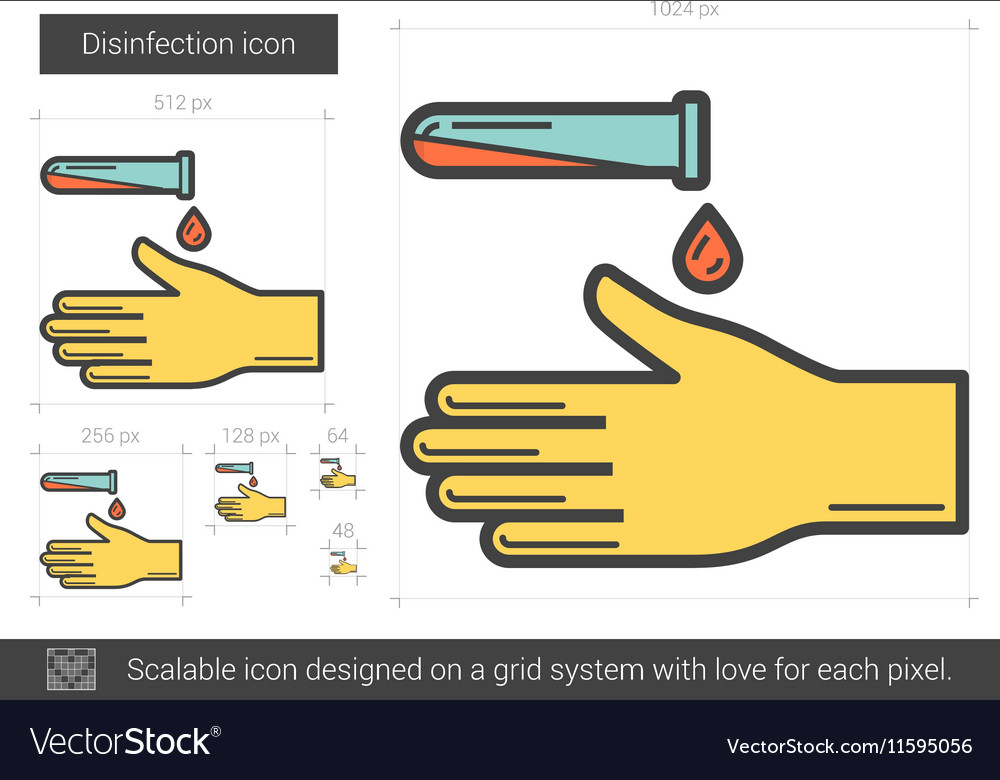 Disinfection line icon