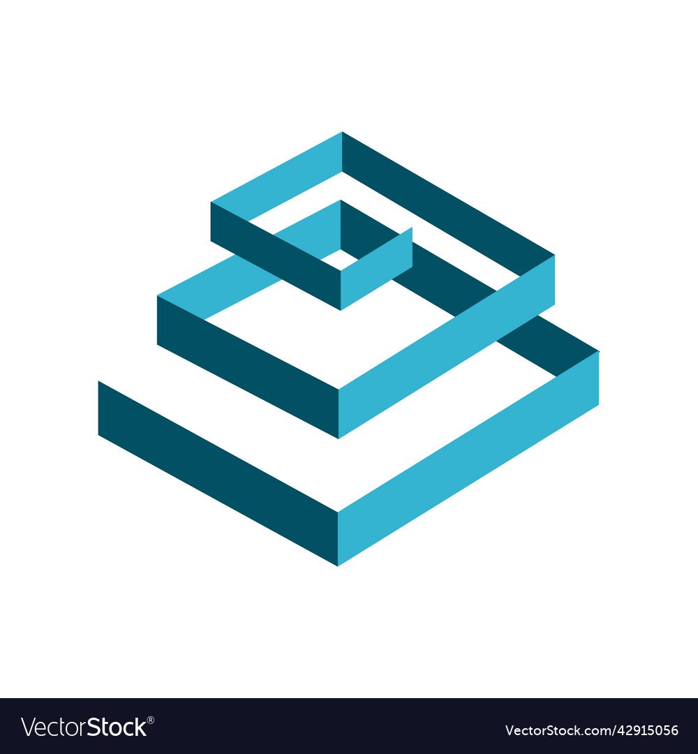 Geometric 3d overlapping swirls spiral logo