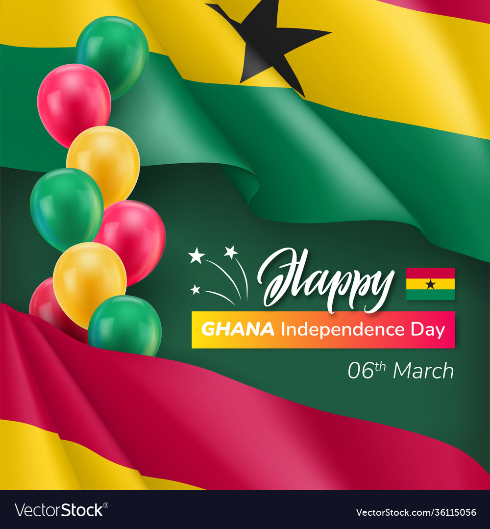 Happy ghana independence day banner Royalty Free Vector