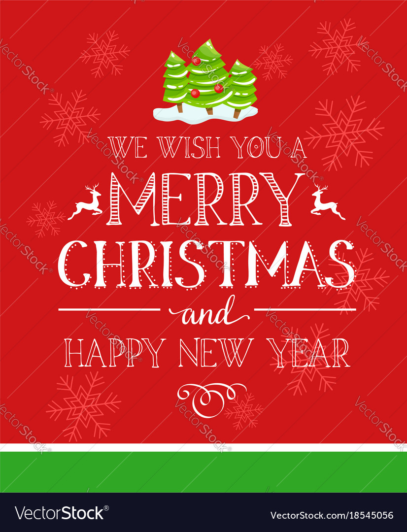 Merry christmas typography card Royalty Free Vector Image