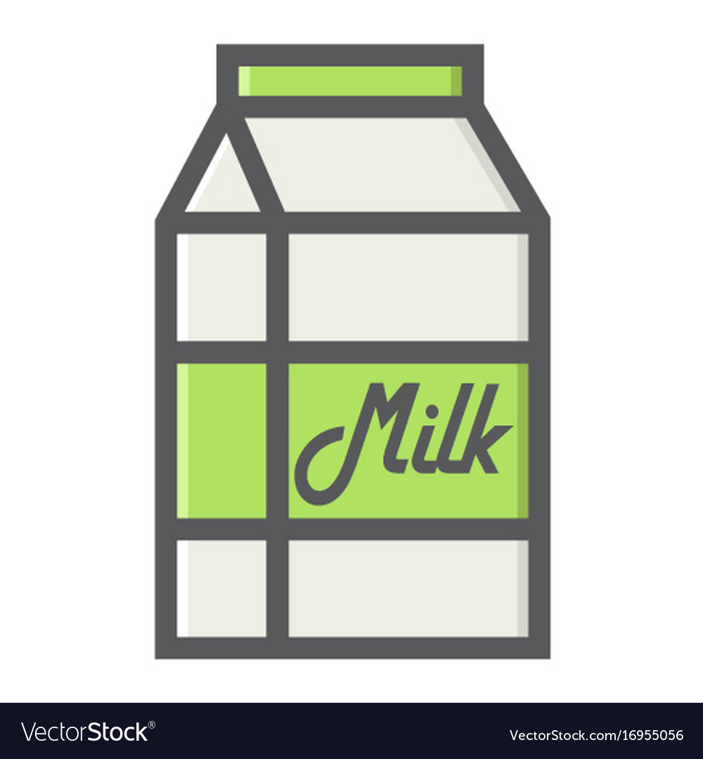 Milk filled outline icon food and drink dairy Vector Image