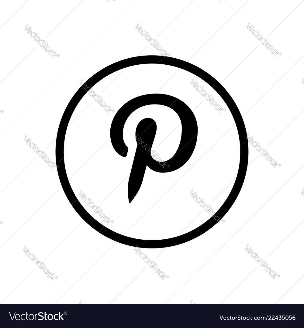 Pinterest icon design vector image Pinterest icon design