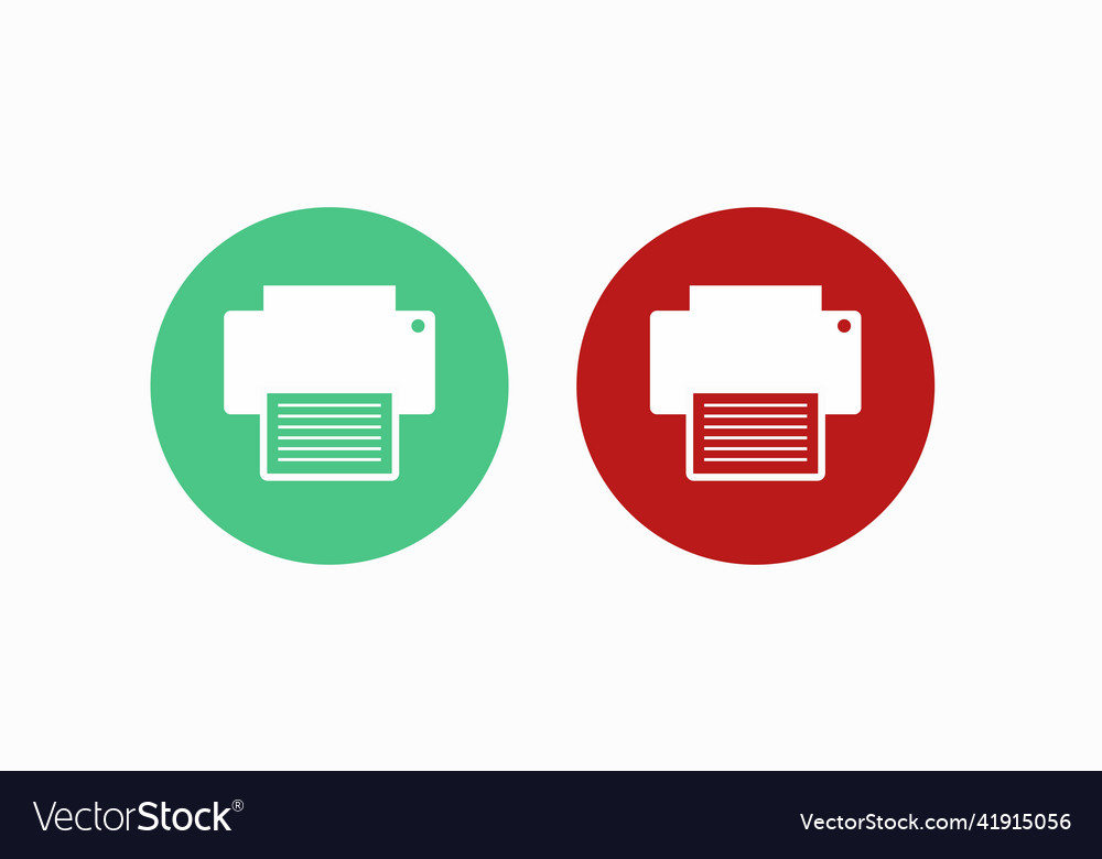 Print or printer icon set vector image Print or printer icon set