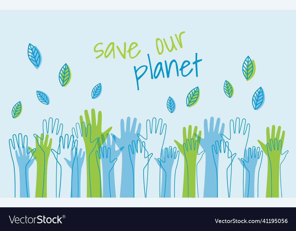 Save the world ecology concept silhouettes