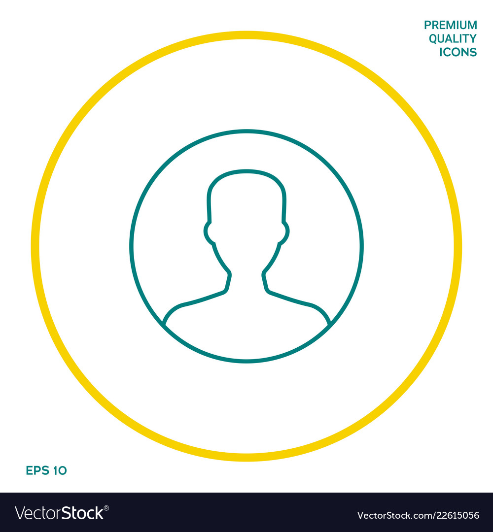 Symbol of user icon in circle profile line