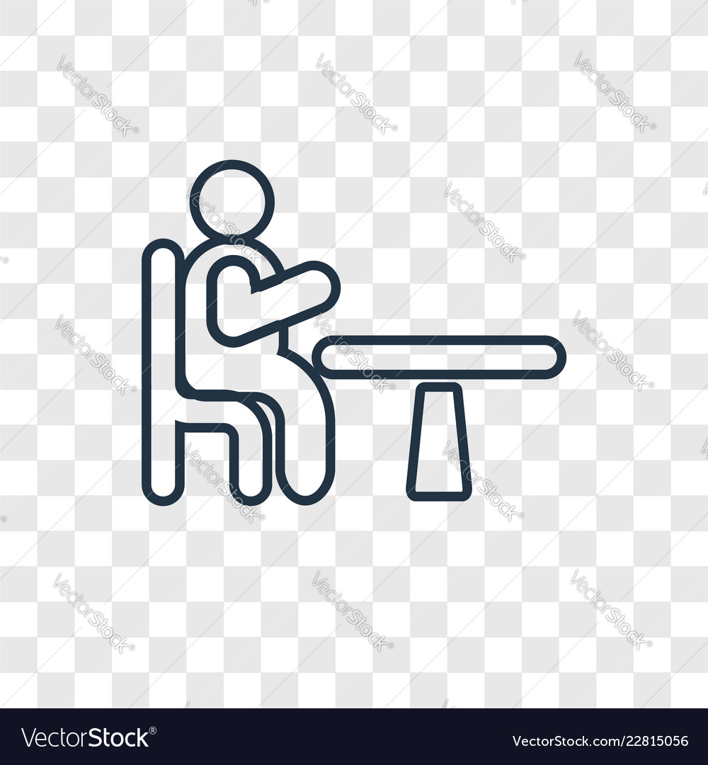 Table concept linear icon isolated on transparent vector image Table concept linear icon isolated on transparent
