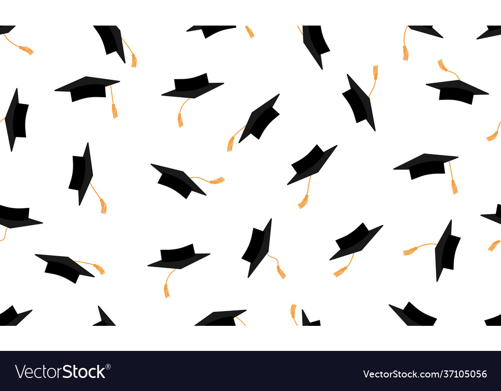 Throwing black square academic caps Royalty Free Vector