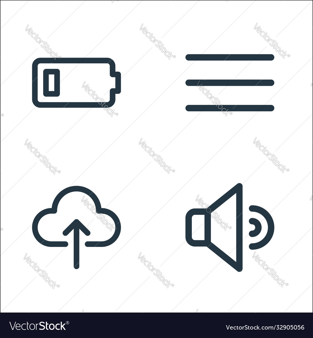 User interface line icons linear set quality vector image User interface line icons linear set quality