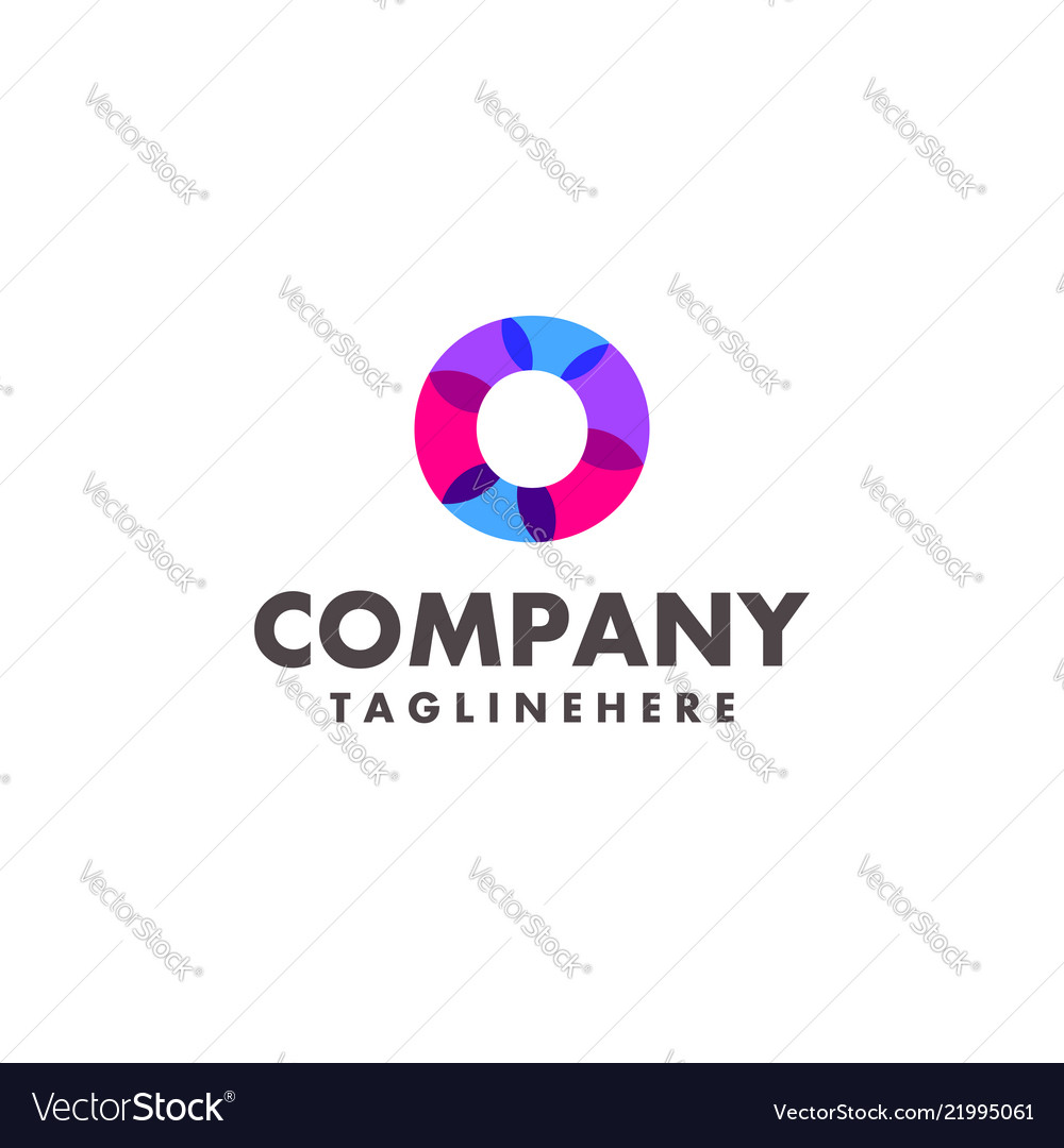 Abstract colorful letter o logo design Royalty Free Vector