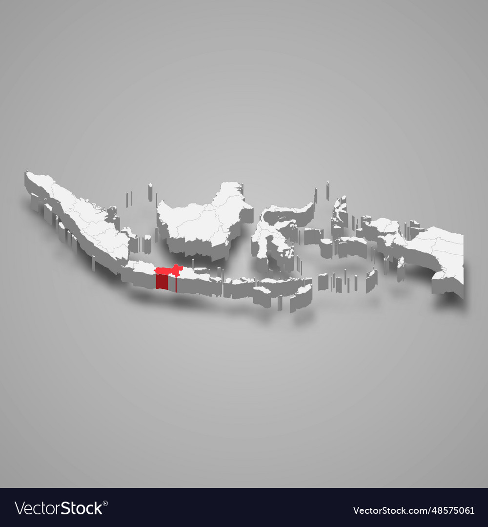 Central java province location indonesia 3d map Vector Image