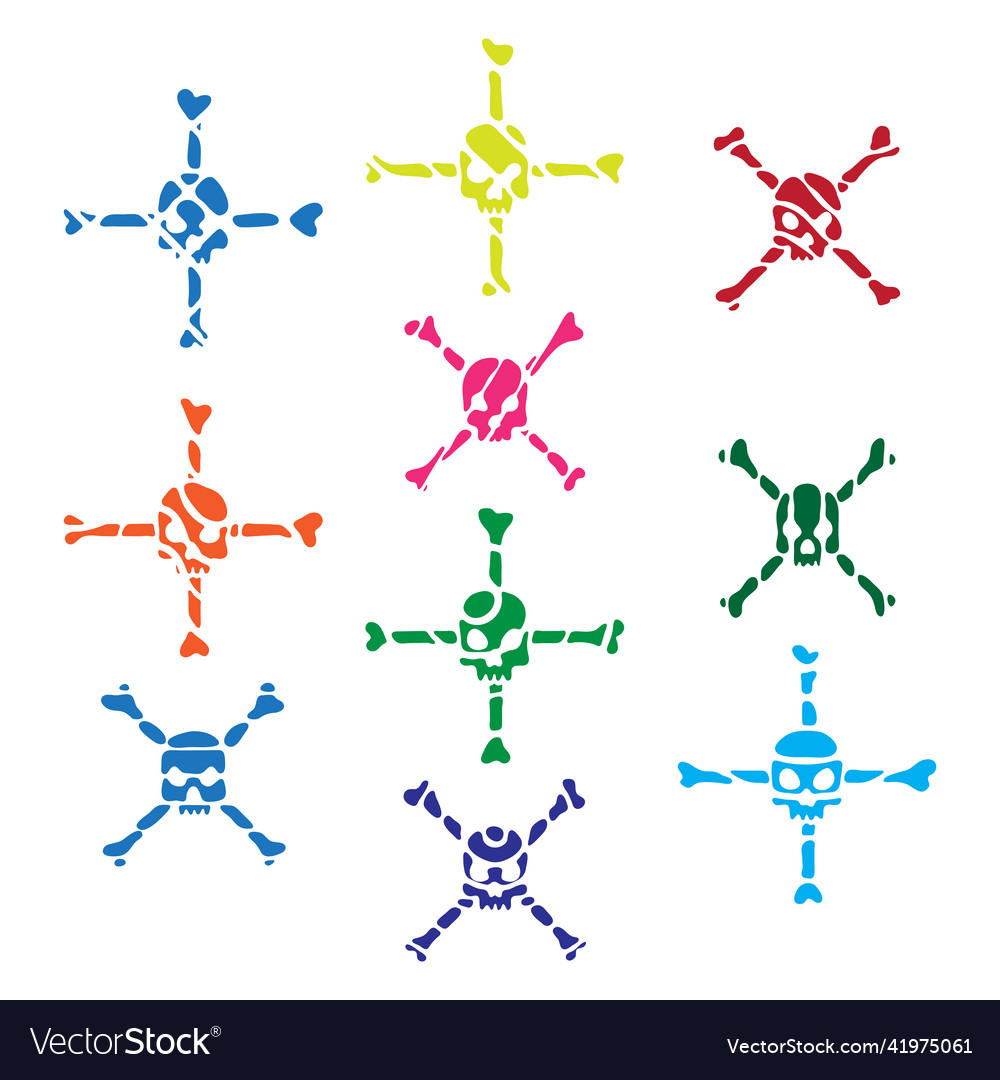 Collection of skull and bones icon part2