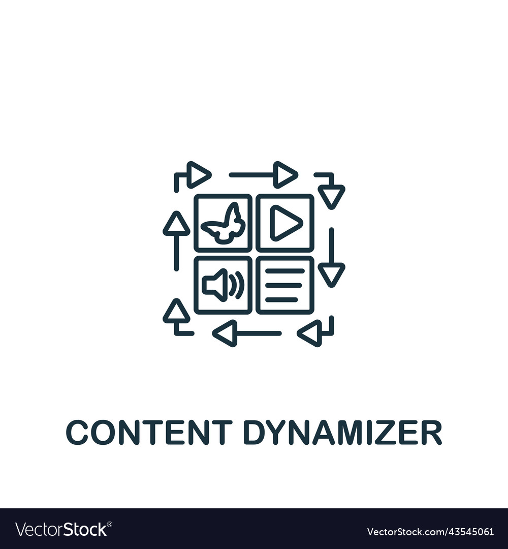 Content dynamizer icon monochrome simple vector image Content dynamizer icon monochrome simple