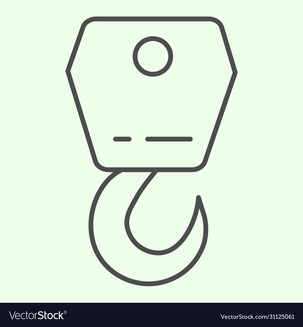 Crane hook thin line icon part lifting gear