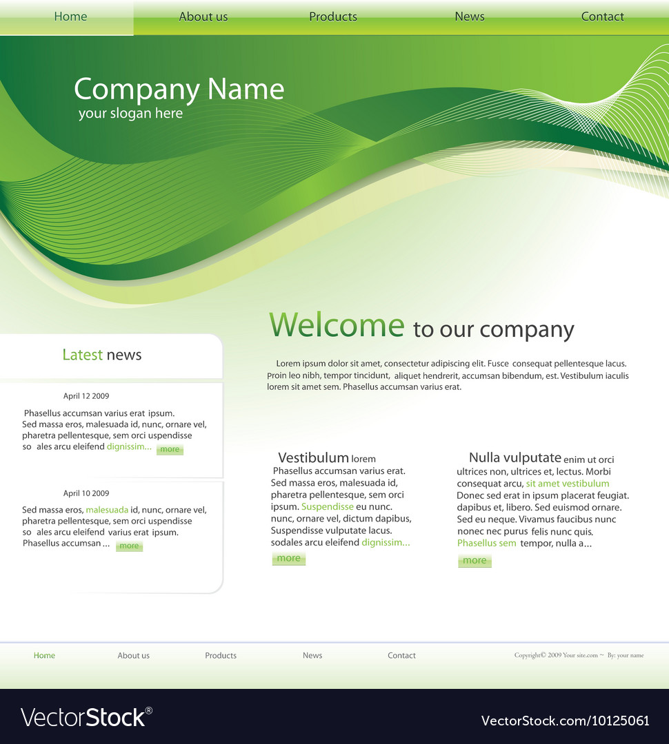 Editable website template