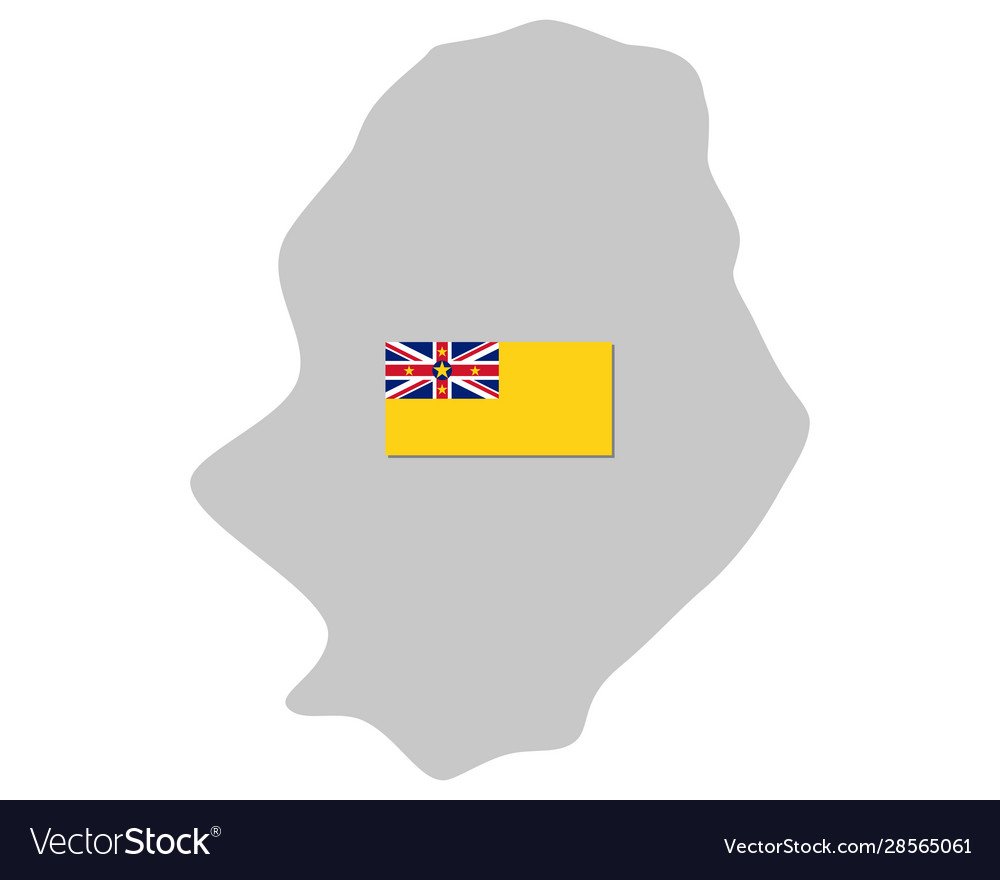 Flag and map niue