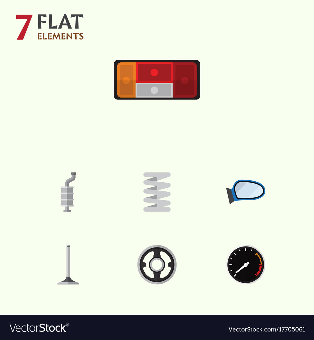 Flat icon component set of auto belt