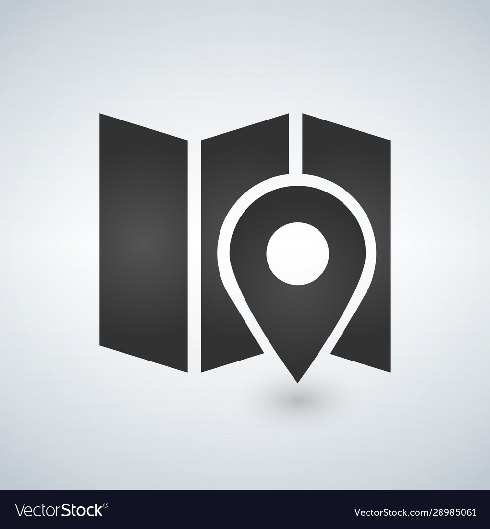 Folded map with point marker