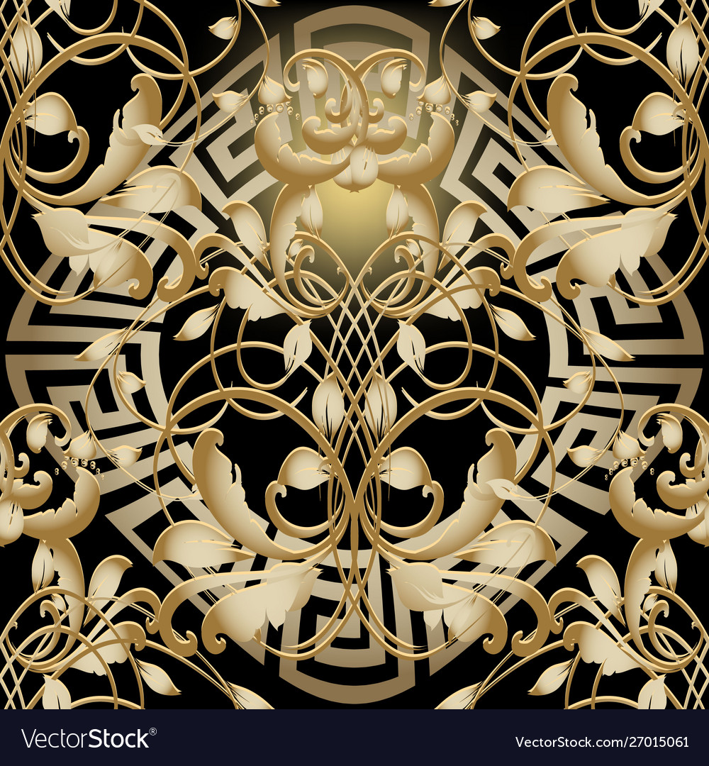 Gold 3d baroque renaissance seamless