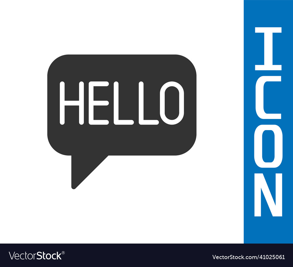 Grey hello in different languages icon isolated vector image Grey hello in different languages icon isolated