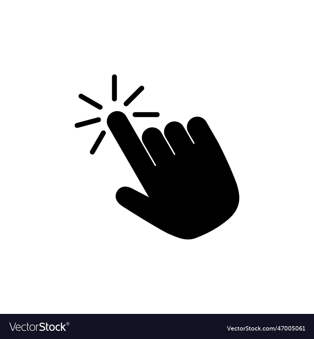 Hand click icon clicking finger icon pointer icon Vector Image