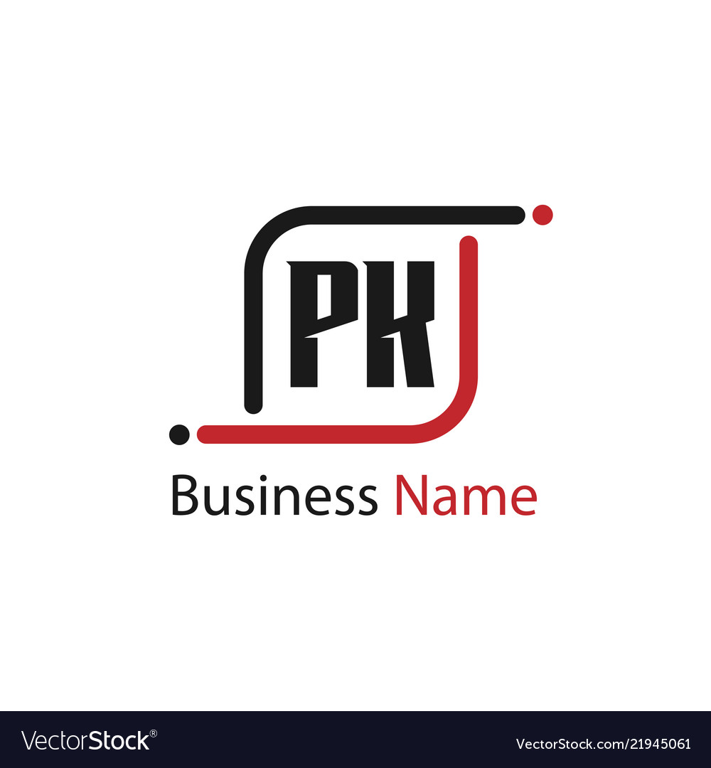 Initial Letter Pk Logo Template Design Royalty Free Vector