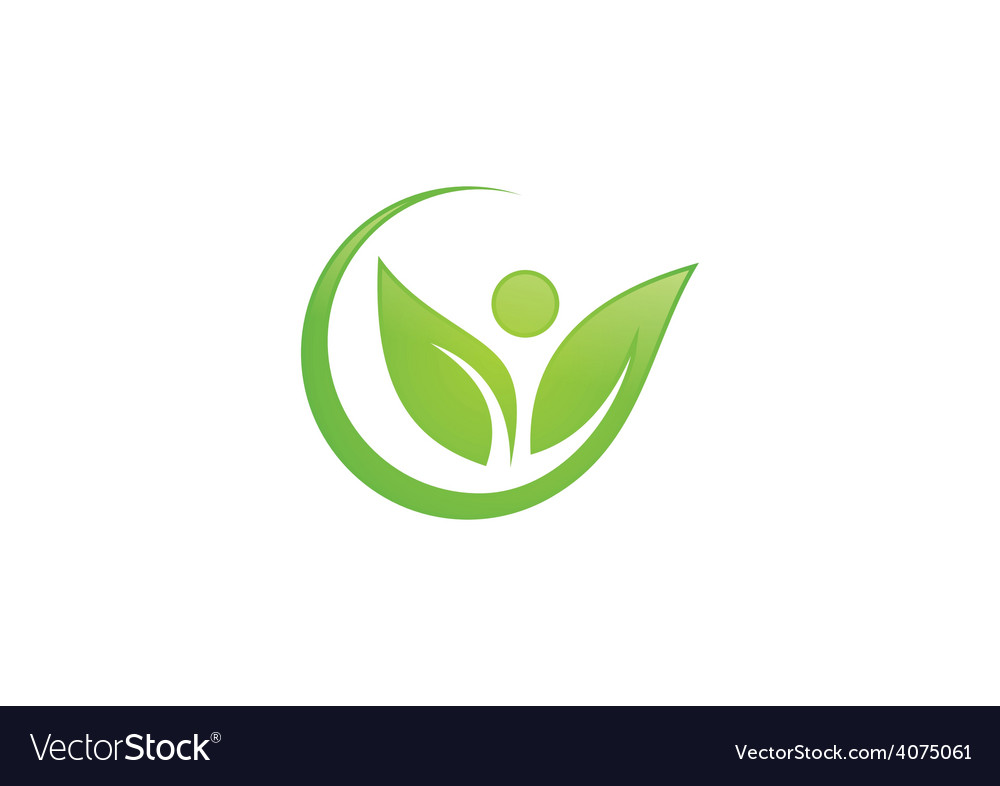 Leaf people nature ecology logo Royalty Free Vector Image