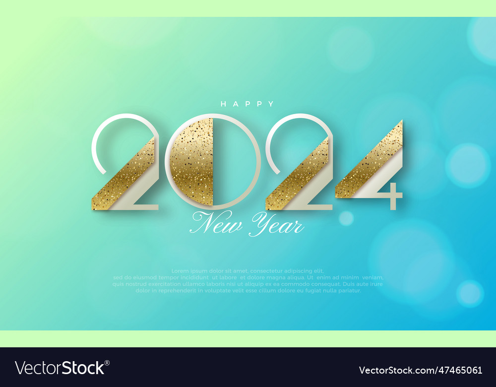 Modern design happy new year 2024 with thick Vector Image