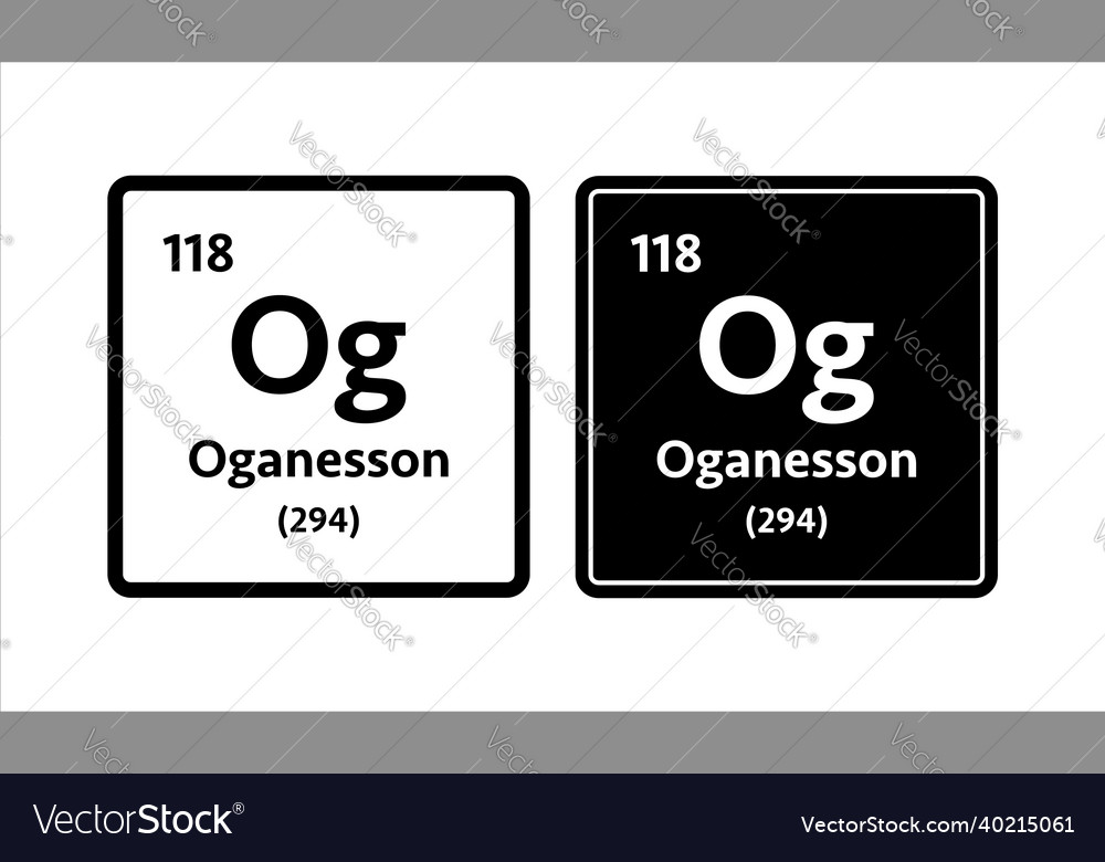 Oganesson symbol chemical element of the periodic