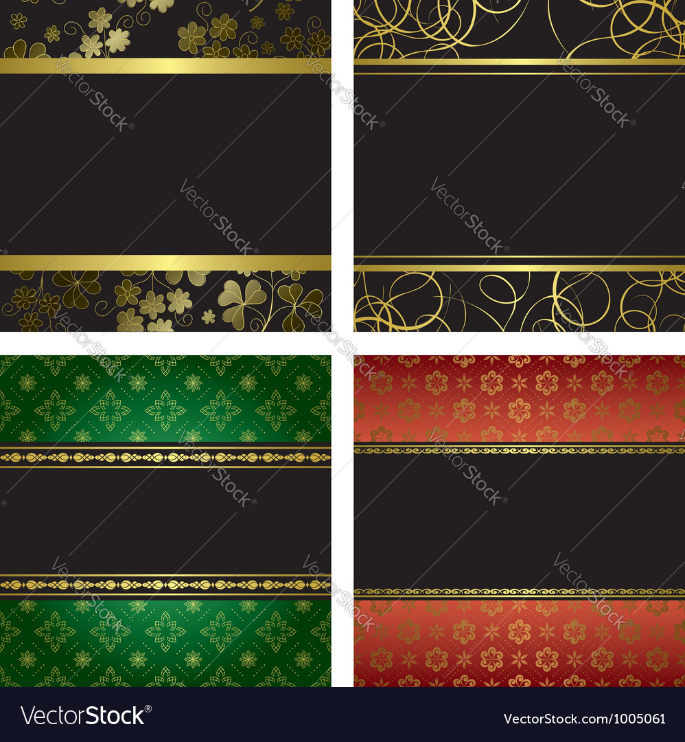 Set - black card with golden frames